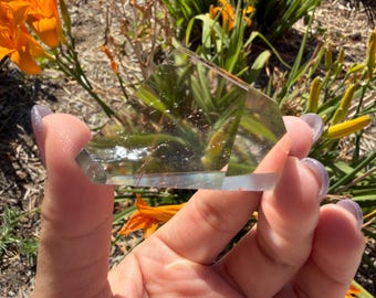 Natural Clear Quartz with Red Rutile Inclusions | High Clarity Quartz Freeform | Minimal Rutilated Quartz Specimen | Collector Crystal,A582