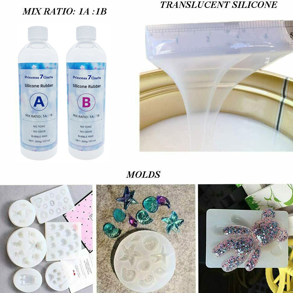 Buy Silicone Mold Making Kit Translucent Silicone Rubber Non-toxic Liquid  Mold Making Silicone Mixing Ratio 1:1N.W 20.2oz Online in India 