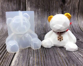 Teddy Bear Silicone Resin Mold Epoxy Resin Mold manual DIY craft tool supplies US