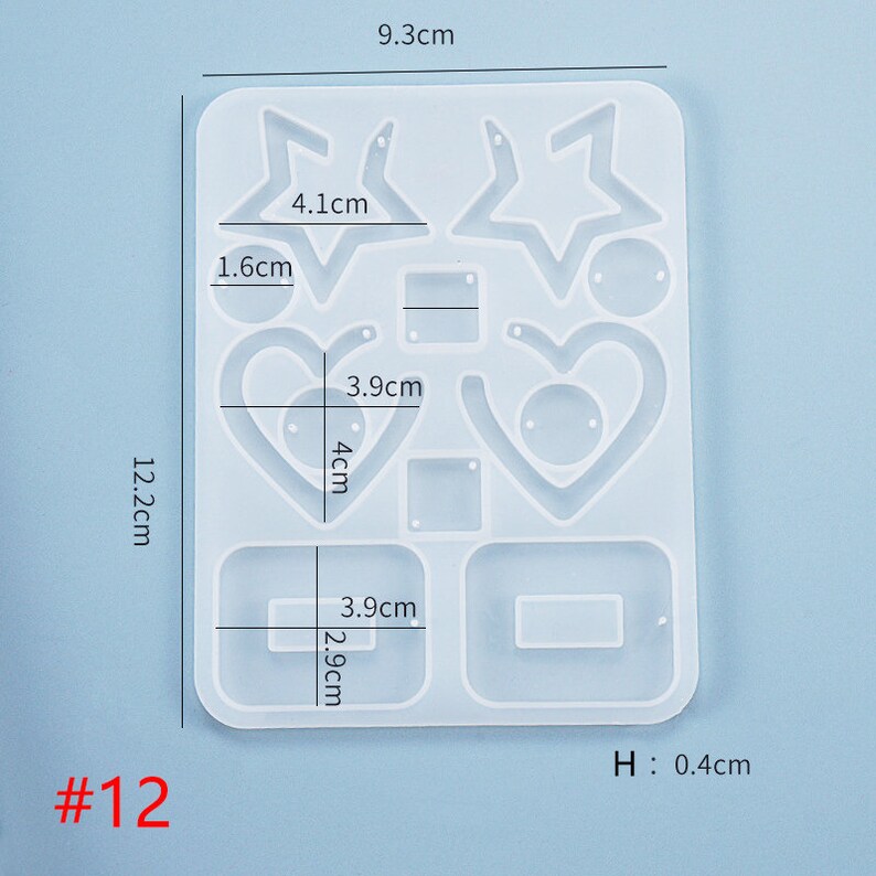 Earring silicone mold resin pendant mold with hole Cabochon silicone earring pendant molds craft mould for Jewelry pendant making image 7