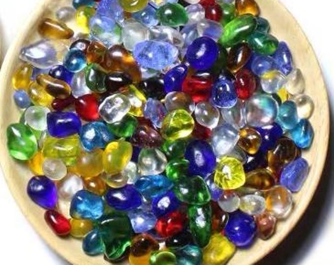 100g Mix Color Glass Chips Tumbled Glass Rock for Jewelry Making Gem ...
