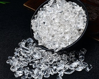 100g 7-9mm Natural Clear Quartz Chip ,white Quartz Crystal Chips,Small Fish Tank Stones Aquarium Pebbles,Decorative Rocks,DIY Crystal chips