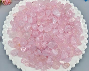 100g 7-9mm Small crystal Chips pink quartz chips powder crystal, pink quartz gravel Healing crystal Piezoelectric powder crystal gravel