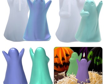 3D Large Cute Ghost Silicone Mold for Resin Art,Wax Melts,candle,Soap halloween ghost mold