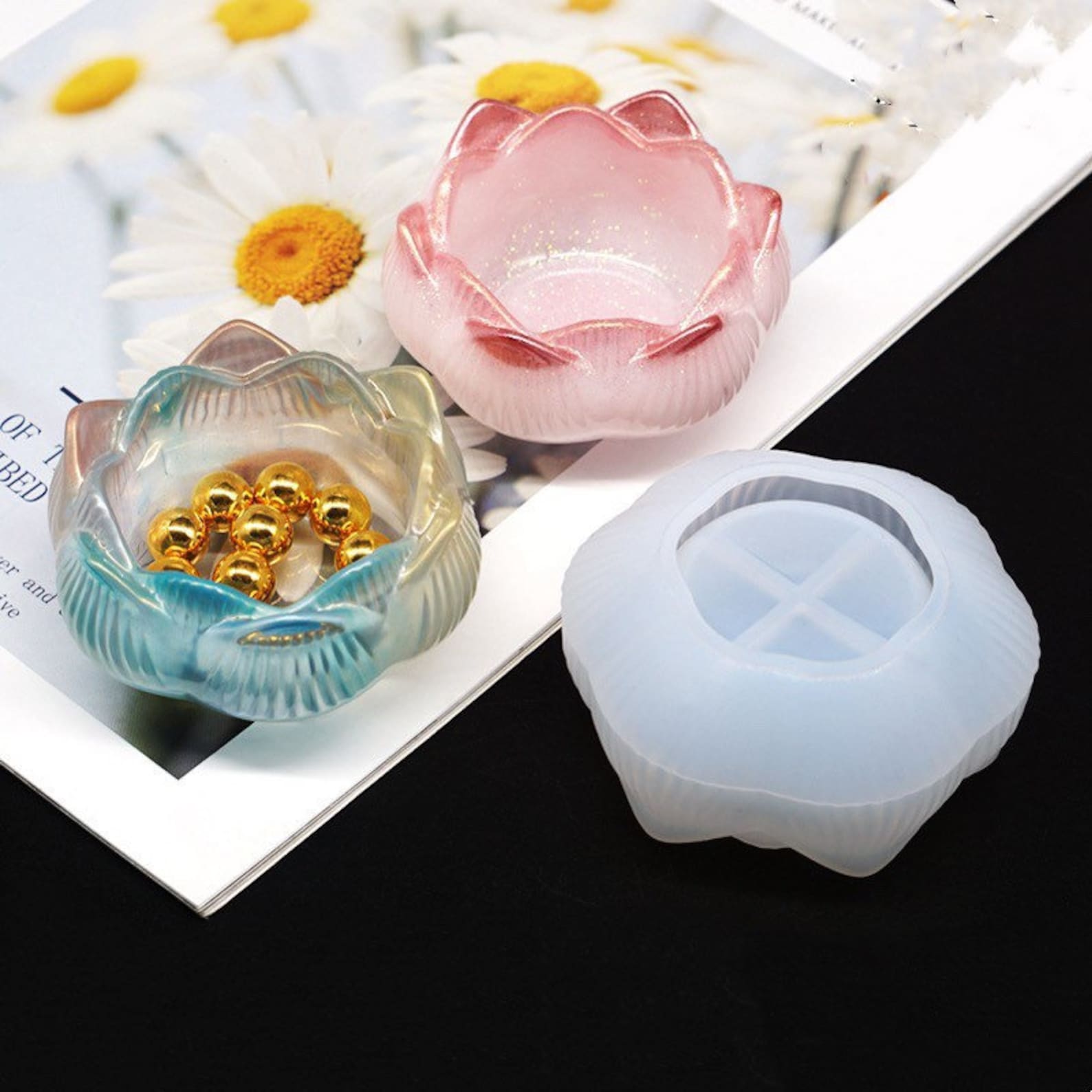 Lotus Candle Holder Mold Resin Mould Resin Molds Tea Etsy