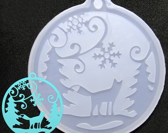 Snow night fox forest Silicone Mold DIY Jewelry Making Supplies One Mold