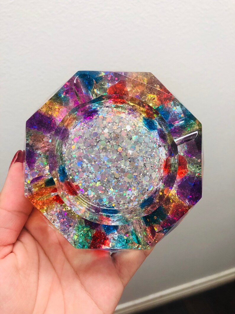 Rainbow Colorful Ashtray resin ashtray DIY handmade epoxy Etsy