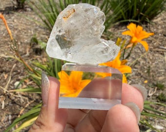 Natural Indian Himalayan Quartz Crystal Cluster | Raw Clear Quartz Mineral Specimen | Double Crystal Point | Collector Display Piece,A613