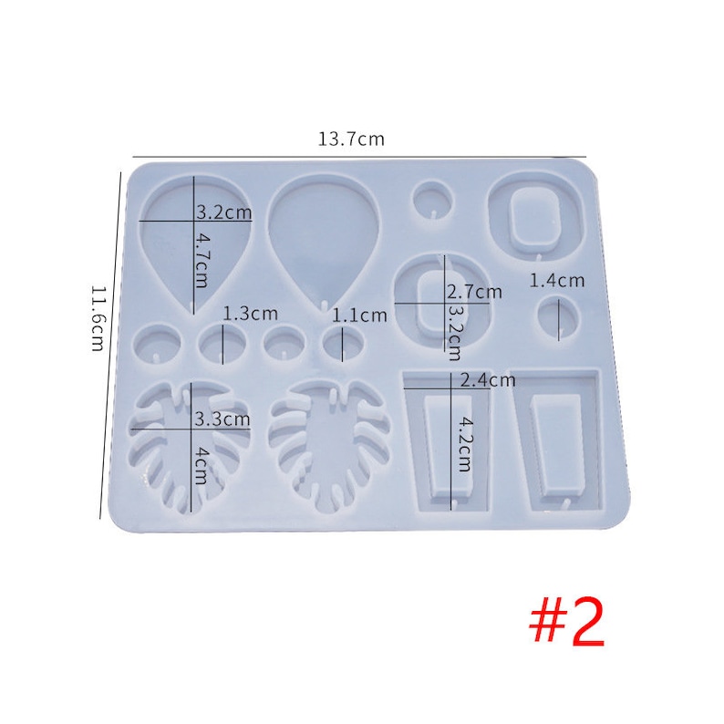 Earring silicone mold resin pendant mold with hole Cabochon silicone earring pendant molds craft mould for Jewelry pendant making image 5