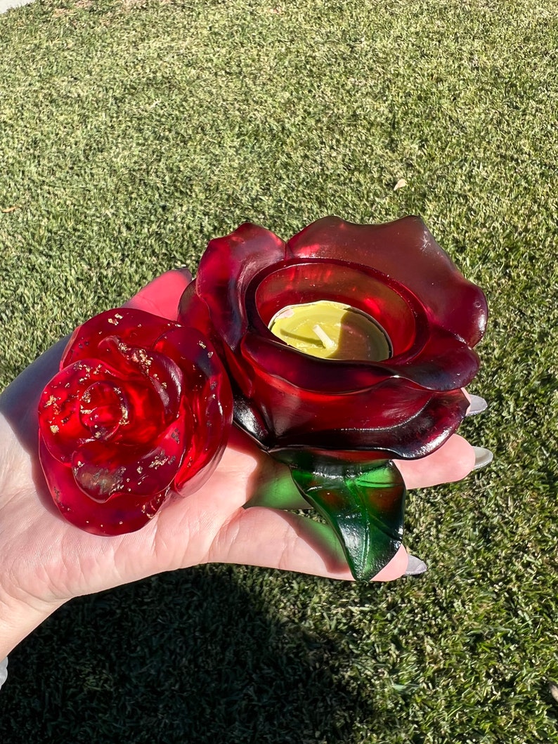 Resin Red Rose Storage Box Love Rose Storagejewelry Storage Etsy
