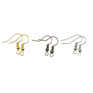 200pcs 20*17mm Gold Silver Antique bronze Ear Hooks Earrings Clasps Findings Earring Wires For Jewelry Making Supplies