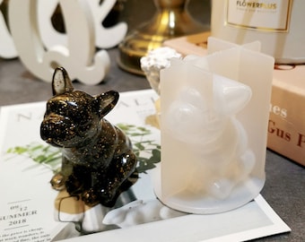 3D Resin Bulldog Silicone Molds DIY Mould Epoxy Resin Pendant Charms French Bulldog Molds