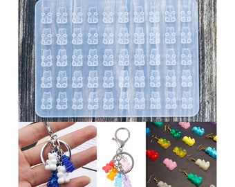 Gummy Bear Resin Mold, 50-hole Bear Resin Silicone Mold, DIY Earring Necklace Pendant Jewelry Making Mold, Resin Art Project, Crafts Only