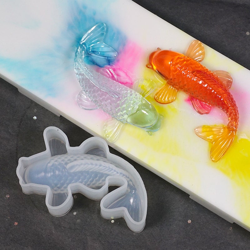 1pcs 3D Goldfish Clear Film Resin DIY Stickers Water-Like Painting
