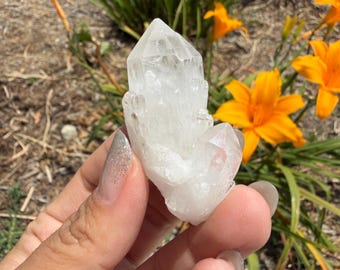 Natural Pineapple Quartz Cluster, Madagascar Candle Quartz, Raw Crystal Mineral Specimen, Healing Stone, Collectible Quartz Crystal,A608