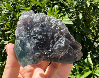 Raw stone Purple Green Cubic Fluorite Cluster, blue fluorite Healing Crystal Mineral Specimen