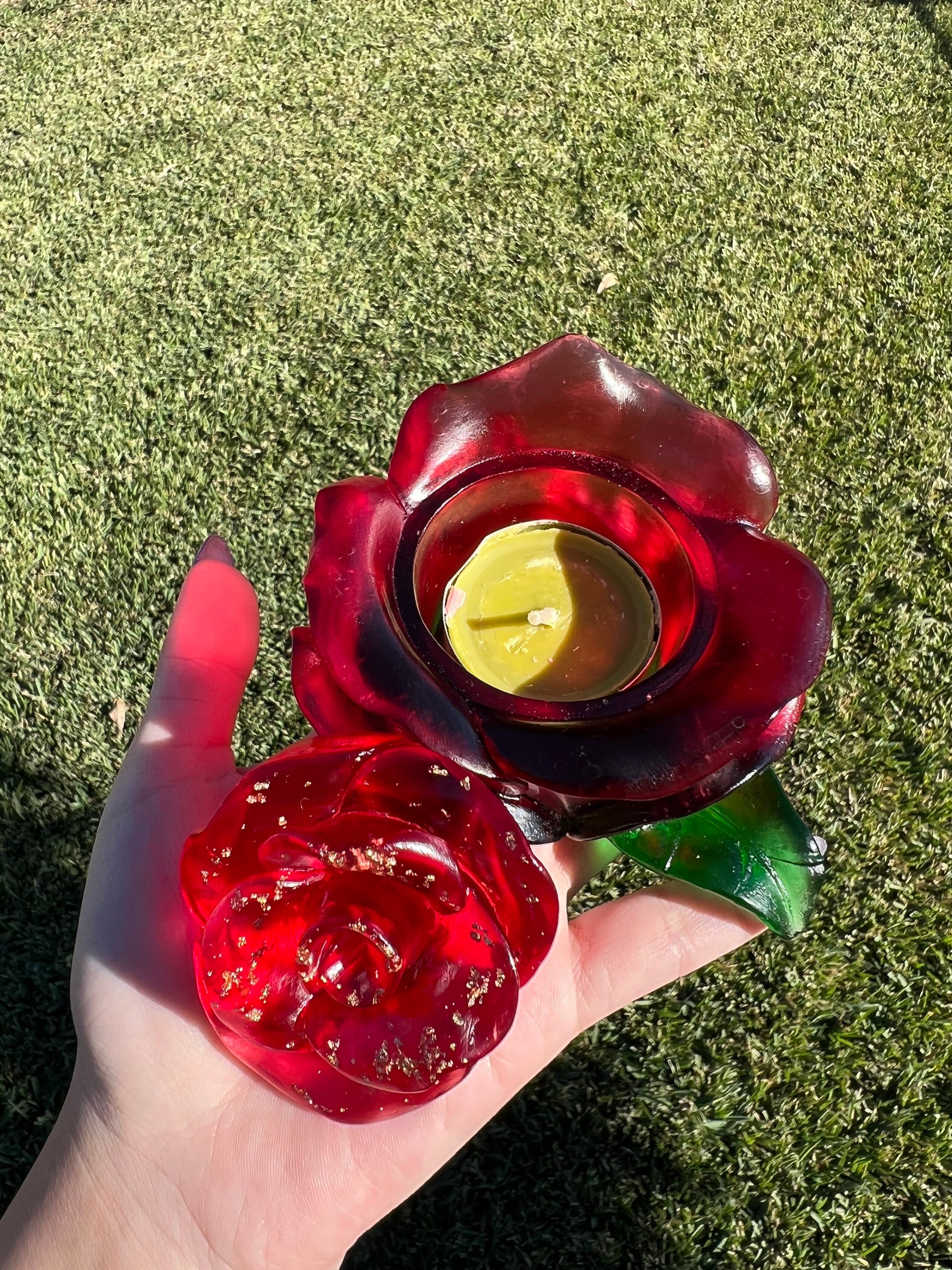 Resin Red Rose Storage Box Love Rose Storagejewelry Storage Etsy