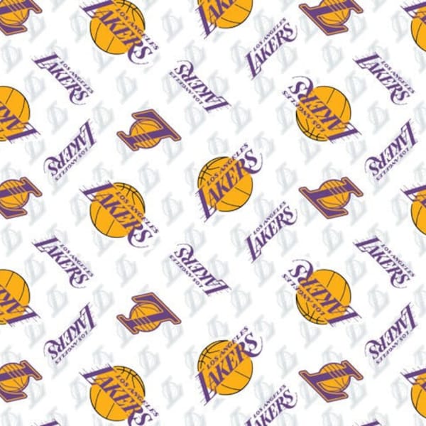 LA Lakers Fabric - 100% Cotton Fabric - Limited Pieces Available