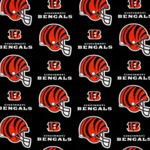 Cincinnati Bengals Fabric - 100% Cotton Fabric - Limited Pieces Available - Great Deal!