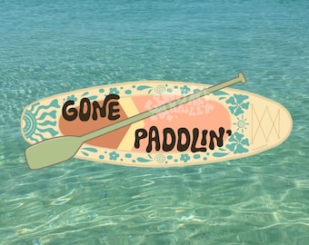 Gone Paddlin’ Bumper Magnet | Stand Up Paddleboard | Magnetic Bumper Sticker | Florida Vibes