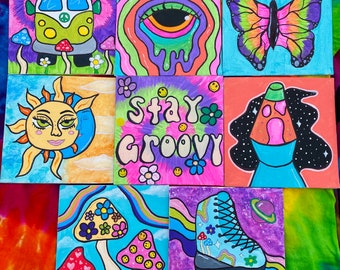 pic Trippy Canvas Aesthetic Painting Ideas trippy canvas etsy