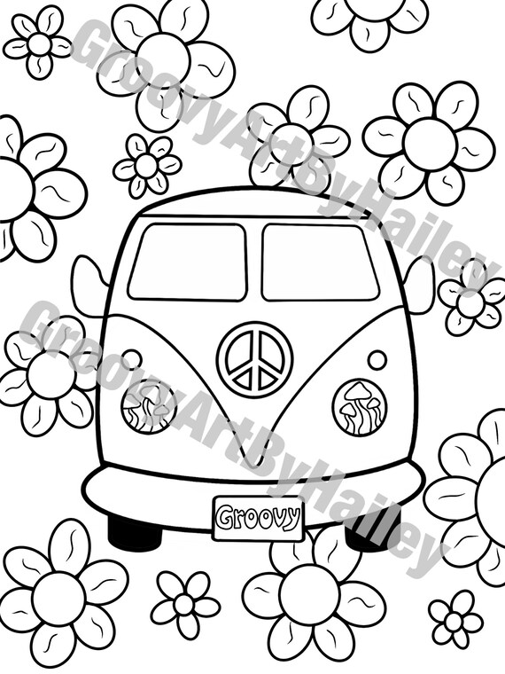 Vw Bus Coloring Page Instant Download | Etsy