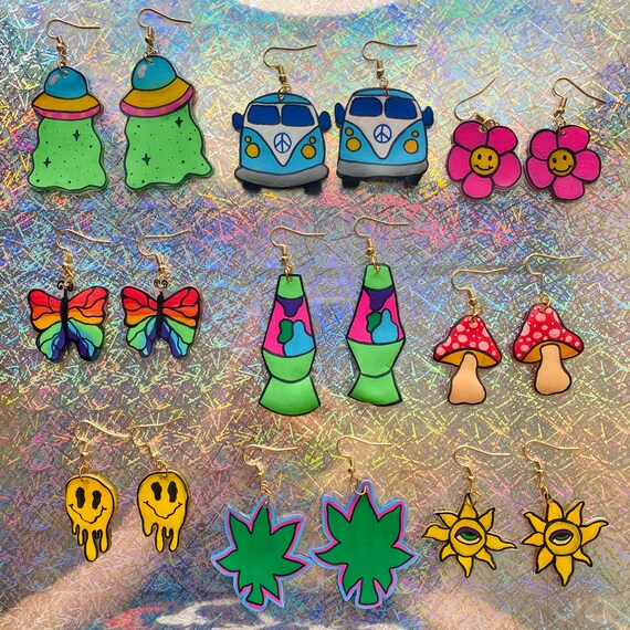 Shrinky dink on sale earrings etsy