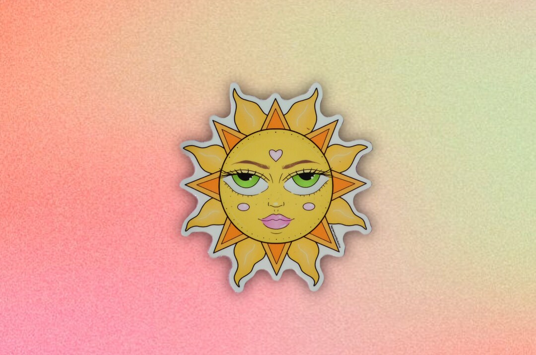 Sun Eye Sticker Sun Sticker - Etsy