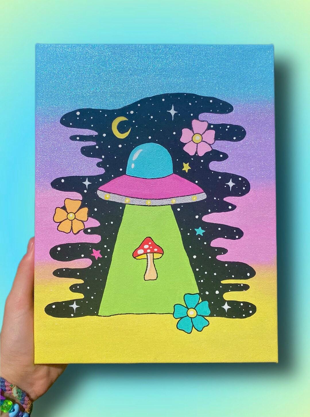 Trippy UFO Painting - Etsy