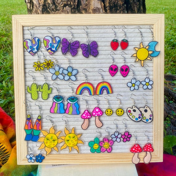 Shrinky dink on sale earrings etsy