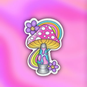 Mushroom lava lamp sticker