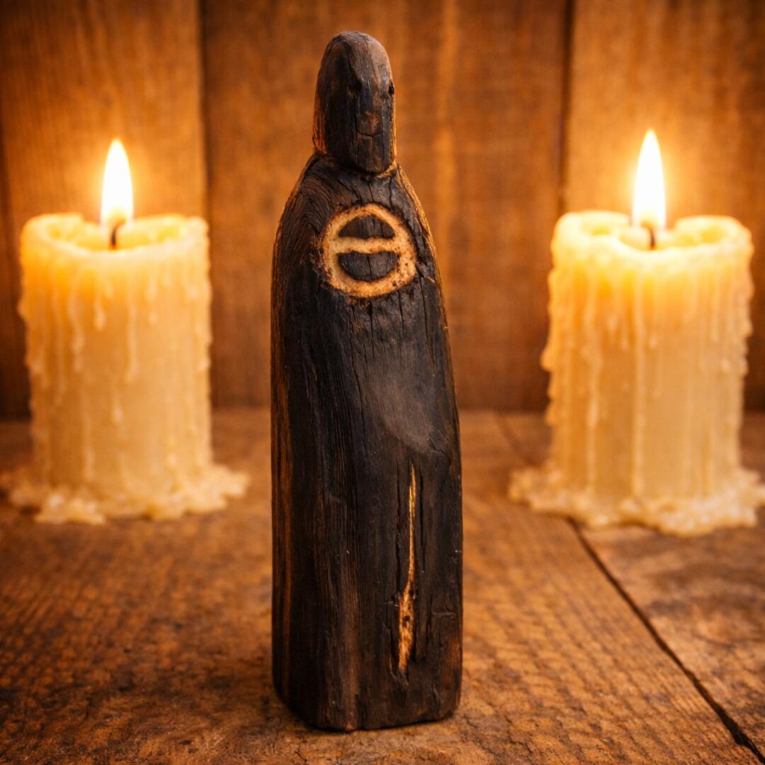 Runic Othala Wooden Totem - Hand Carved Viking Rune Symbol Sculpture ...