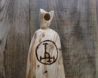 Holzfigur, Primitive Puppe, Gefallener Engel, Gothic Statue, Scary Dämon, Gehörner Dämon, Dunkler Gott, Makaber, Baphomet, Holzstatue, Puppe