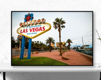 Las Vegas Sign Wall Art Print - Welcome to Las Vegas Poster - USA American Decor - Travel Prints - Gift for Gambler - UNFRAMED