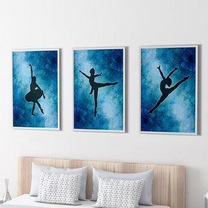 Ballerina Prints Set of 3 - Dancers Bedroom Wall Art - Ballet Dancing Posters - Dance Hall Decor - Gift for Ballet Dancer - UNFRAMED