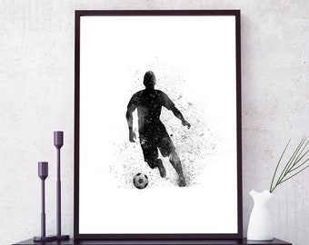 Poster di calcio STAMPABILE Wall Art - DOWNLOAD DIGITALE Stampa di un giocatore di calcio - Regalo per i tifosi di calcio - Decorazione per spogliatoi - Poster per allenatori sportivi