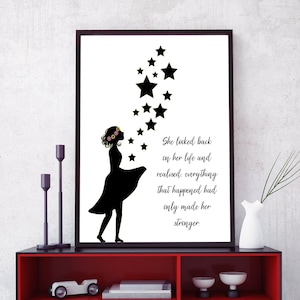 Strong Woman PRINTABLE Wall Art - Independent Female DIGITAL DOWNLOAD Poster - Single Mothers Gift - Gift for Her - Strong Women Print
