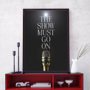El espectáculo debe continuar Arte de pared IMPRIMIBLE - Póster de Freddie Mercury DESCARGA DIGITAL Impresión - Letras de canciones de Queen - Pósteres de música rock clásica