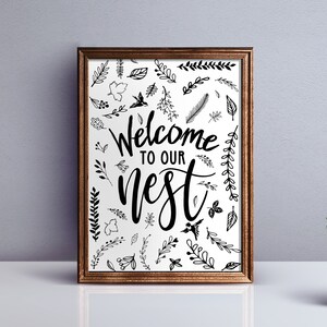 Welcome to Our Nest PRINTABLE Wall Art - Home Entrance Sign DIGITAL ...