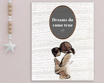Newborn Baby Nursery Decor PRINTABLE Wall Art - Miracle Baby Print - Gender Neutral DIGITAL DOWNLOAD Poster - Dreams Do Come True