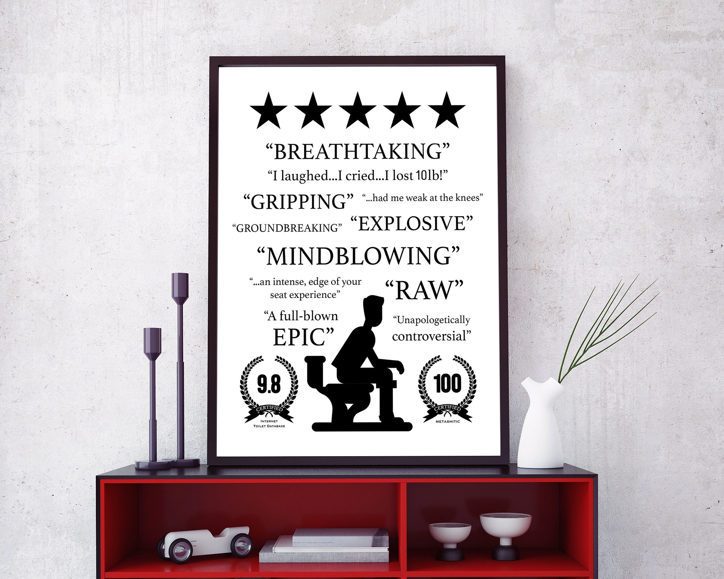 Funny Toilet PRINTABLE Wall Art - Restroom DIGITAL DOWNLOAD Print ...