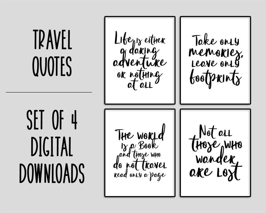 Travel Quotes PRINTABLE Wall Art - DIGITAL DOWNLOAD Travelling Prints ...