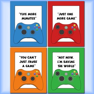 Video Gaming Wall Art - Set of 4 Gamer Prints, for Games Room or Bedroom - UNFRAMED