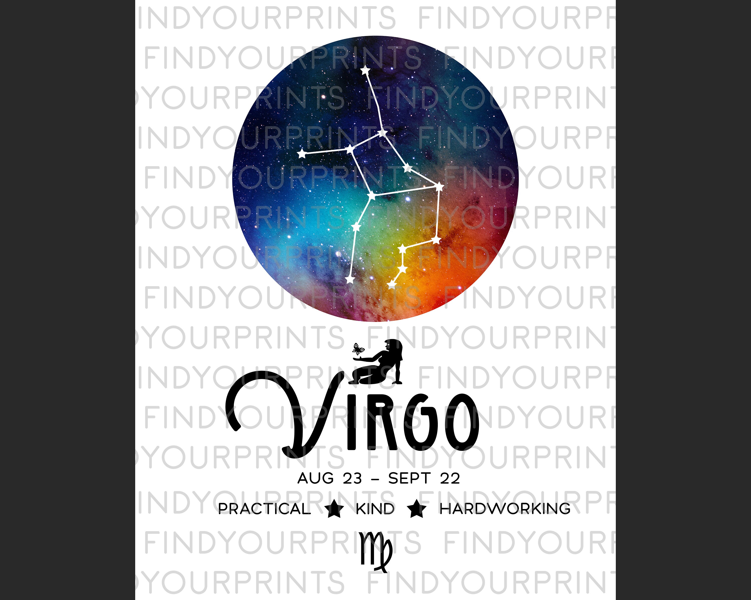 Zodiac Constellation Prints Star Sign Posters Astrology Etsy UK