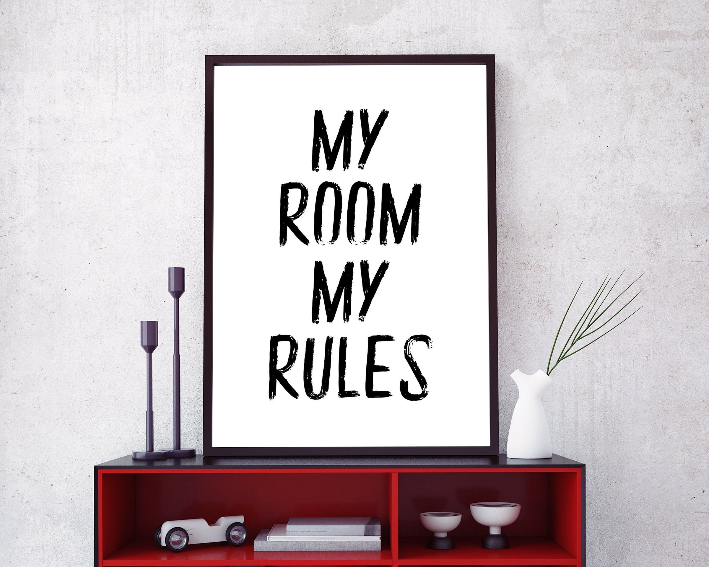 My room rules poster