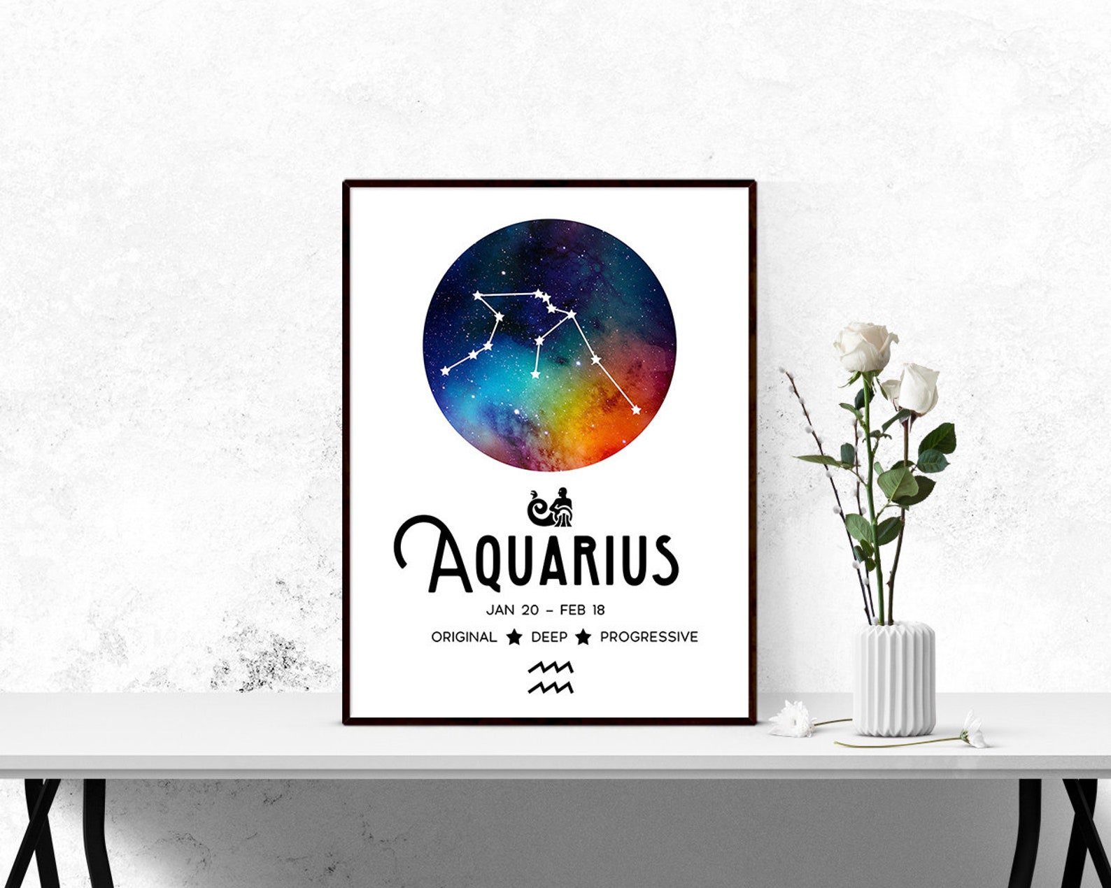 Aquarius Constellation PRINTABLE Wall Art Zodiac Print - Etsy