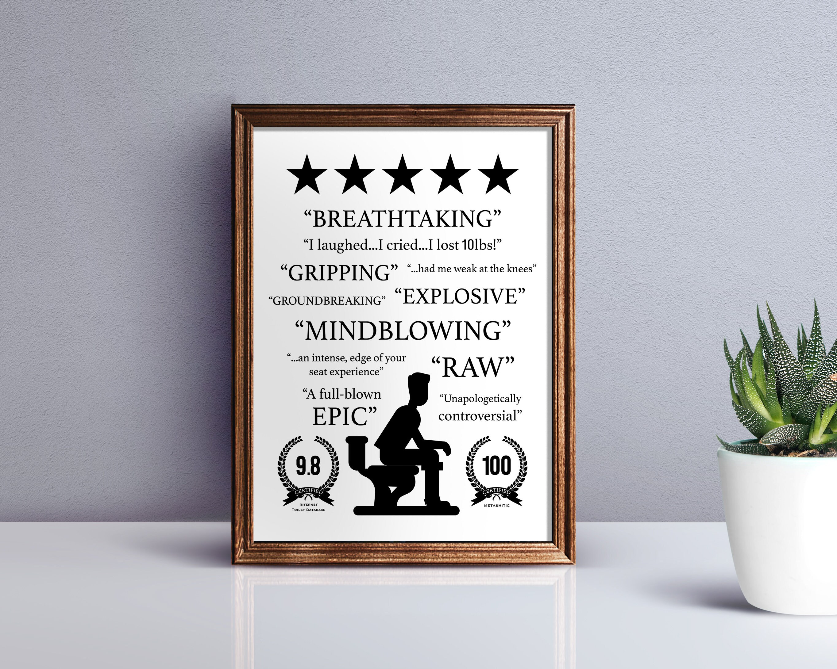 Funny Toilet PRINTABLE Poster Toilet Reviews Sign DIGITAL Etsy
