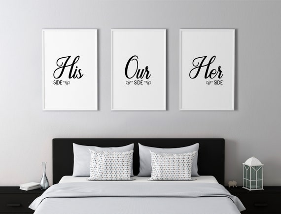 His Hers Bedroom Printable Posters Above The Bed Digital Download Wall Art Prints Minimalist Decor Sides Of The Bed