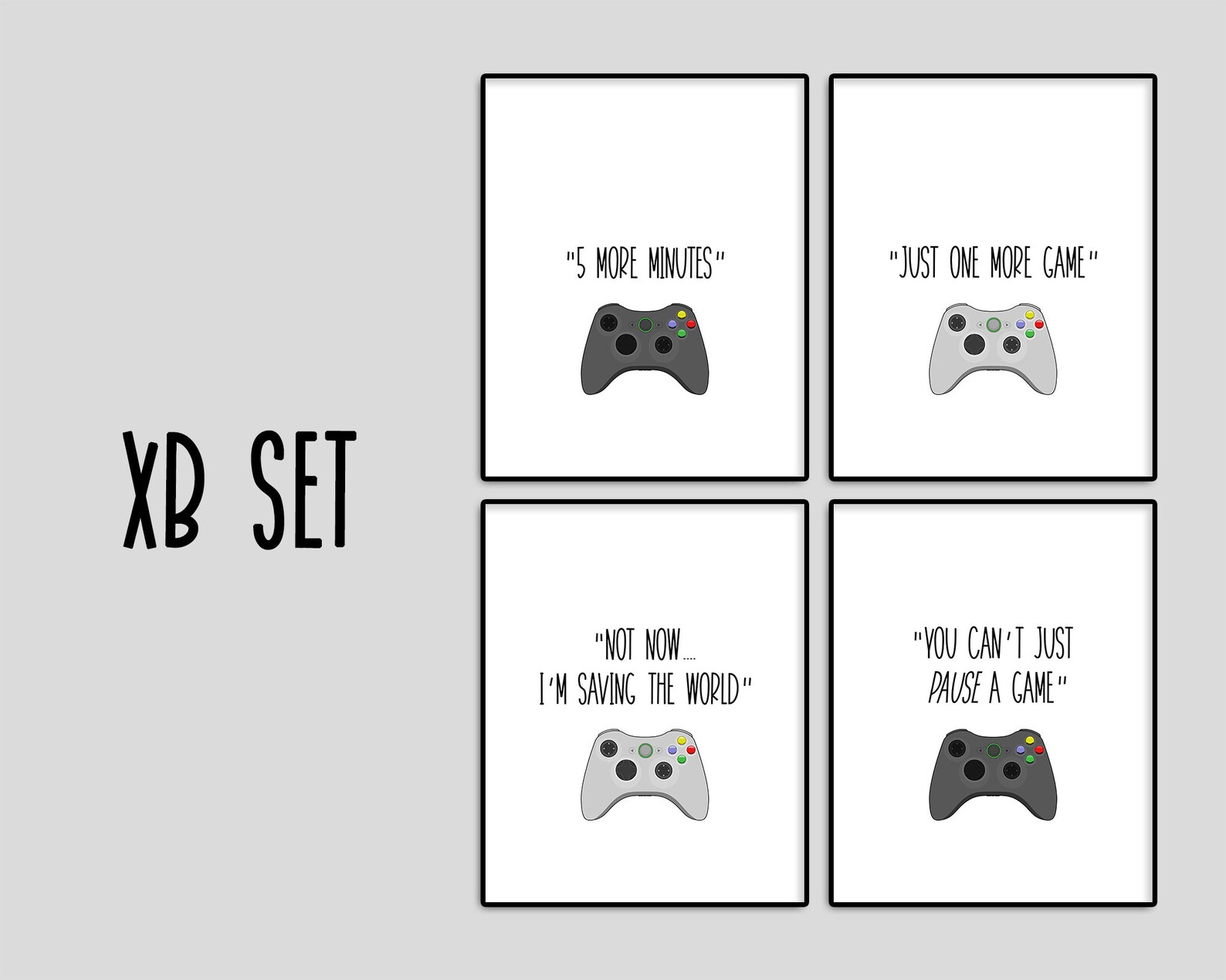 Games Room Decor Prints Set of 4 Gamer Posters Bedroom Etsy
