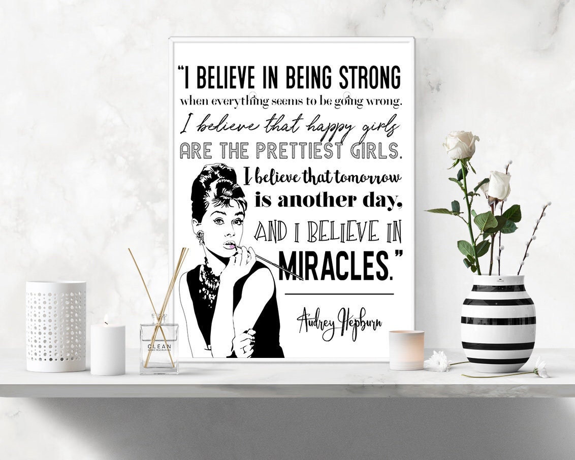 Audrey Hepburn Quote PRINTABLE DIGITAL DOWNLOAD Poster - Etsy